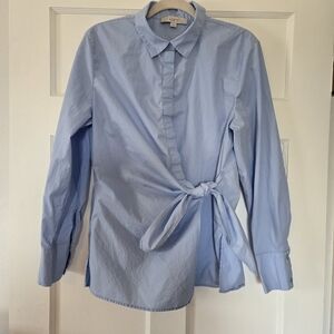 Loft Light Blue Wrap Blouse